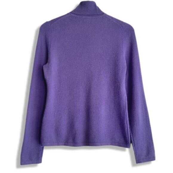 LORD & TAYLOR 100% Cashmere Turtleneck Sweater Purple Sz S - Picture 5 of 8